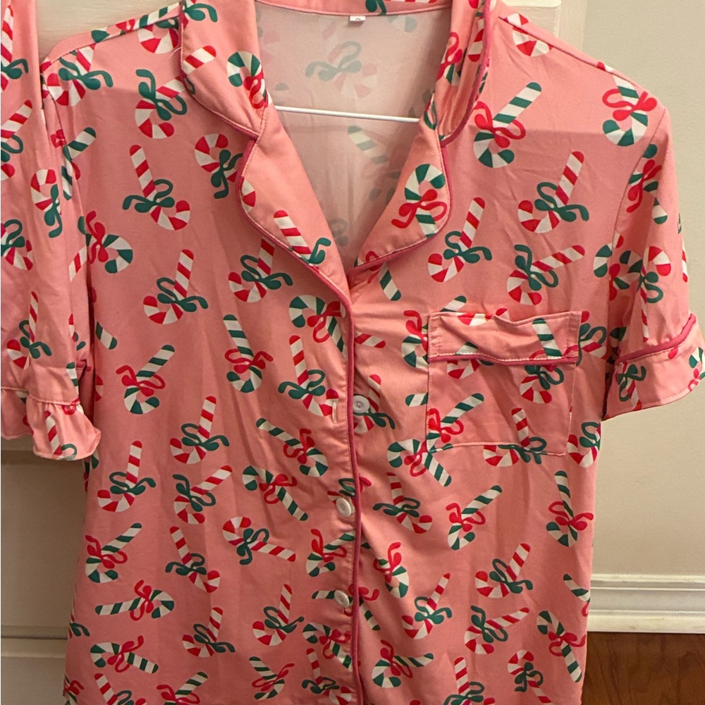 Pink Candy Cane Pajama Set - Picture 2 of 8